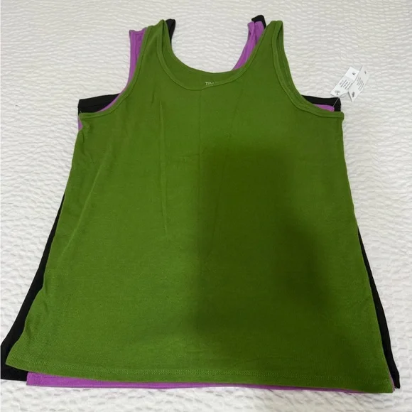 Time and Tru Women's Tank Tops - Black, Green, and Purple - Picture 4 of 4